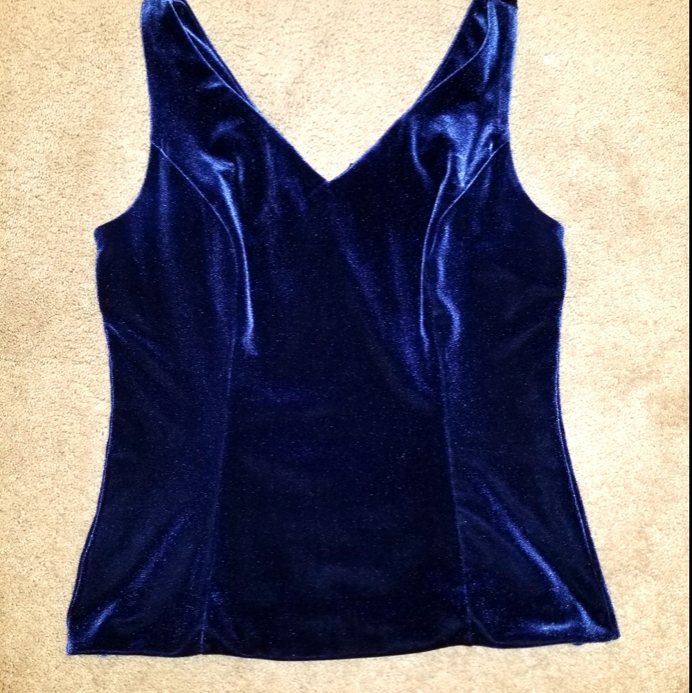 White House Black Market velvet zip tank